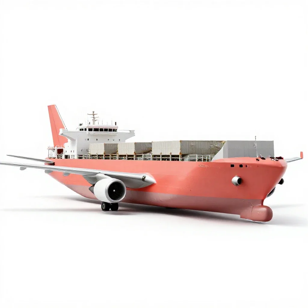 Cargo freighter aircraft isolated on a white background