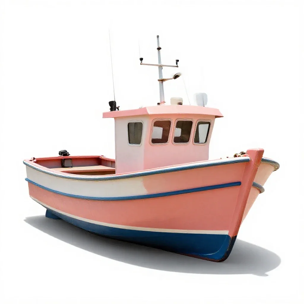Fishing trawler isolated on a white background
