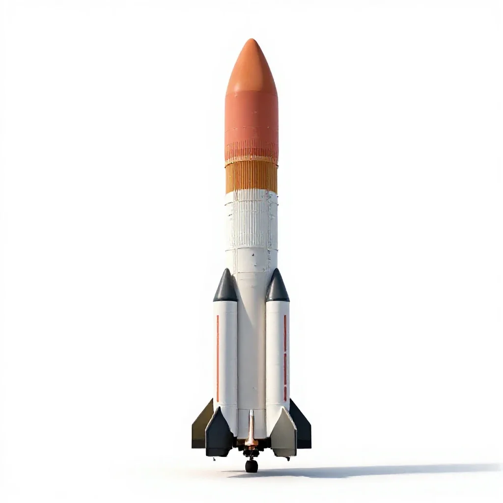 Heavy lift rocket isolated on a white background