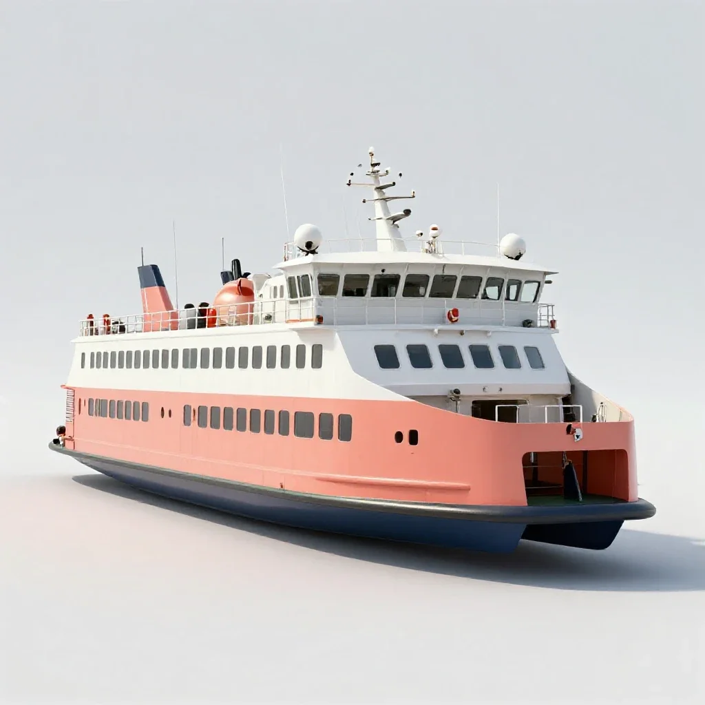 Hydrofoil ferry isolated on a white background
