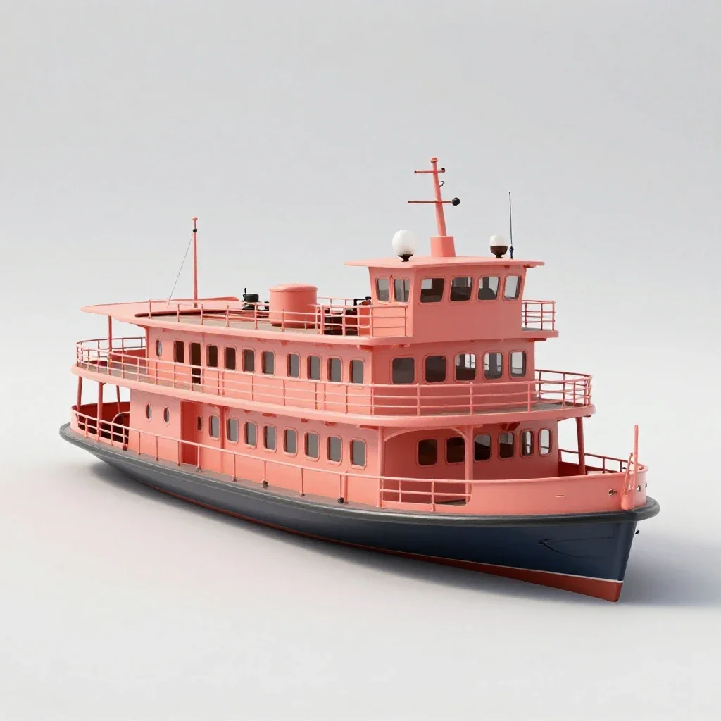 Paddle steamer isolated on a white background