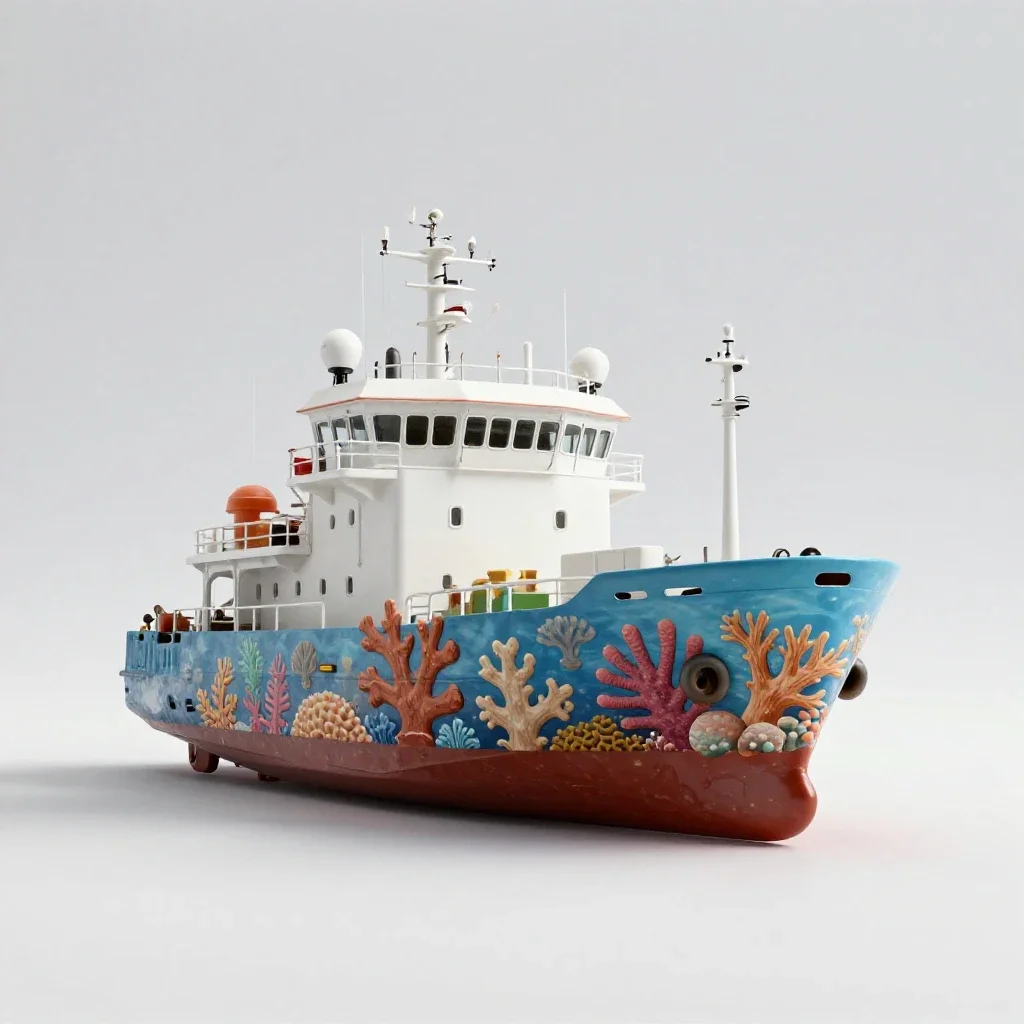 Research vessel isolated on a white background