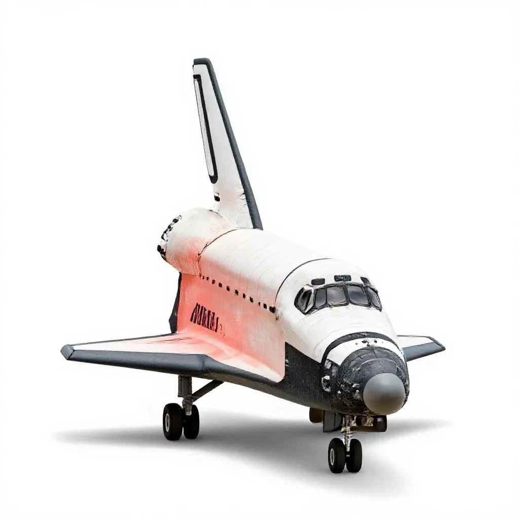 Space shuttle orbiter isolated on a white background