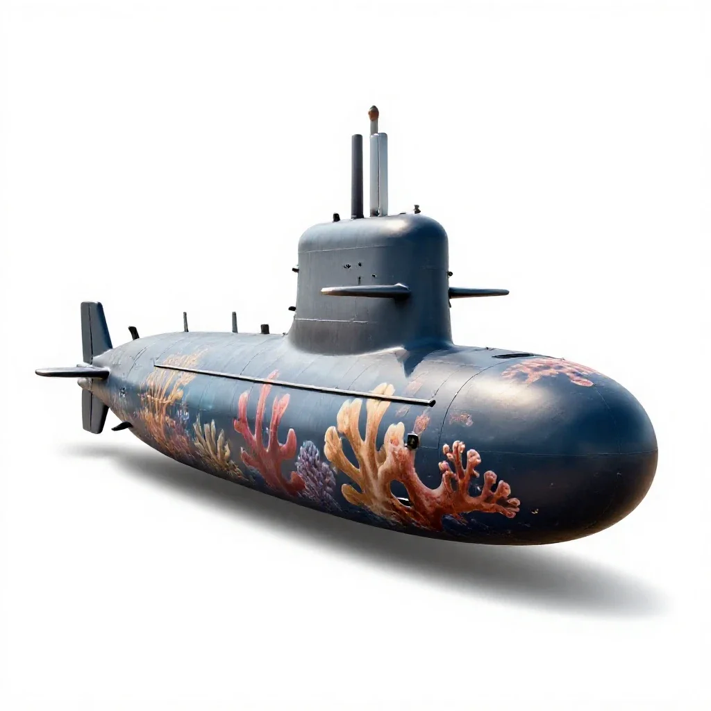 Submarine isolated on a white background