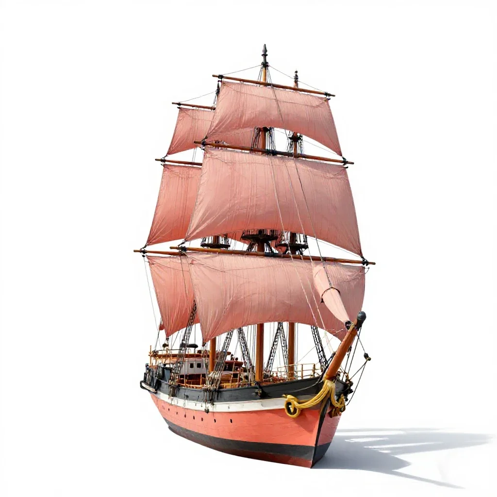 Tall ship isolated on a white background