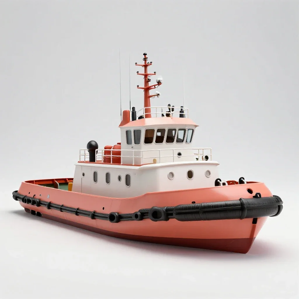 Tugboat isolated on a white background