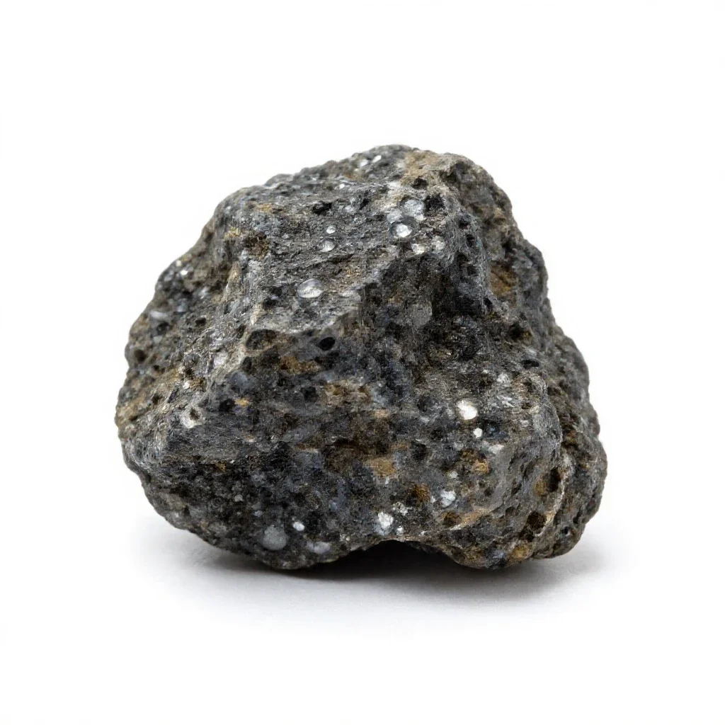 Chunk of raw malachite isolated on a white background