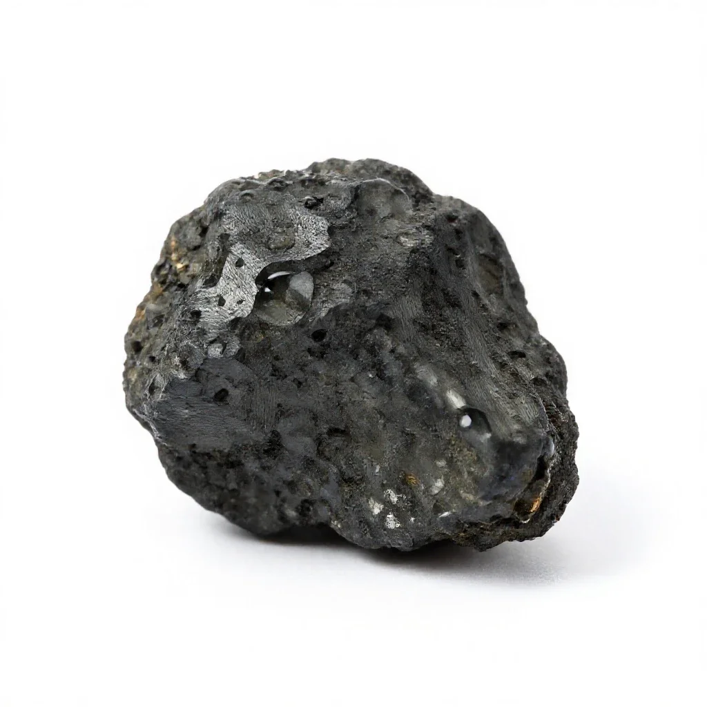 Piece of obsidian isolated on a white background
