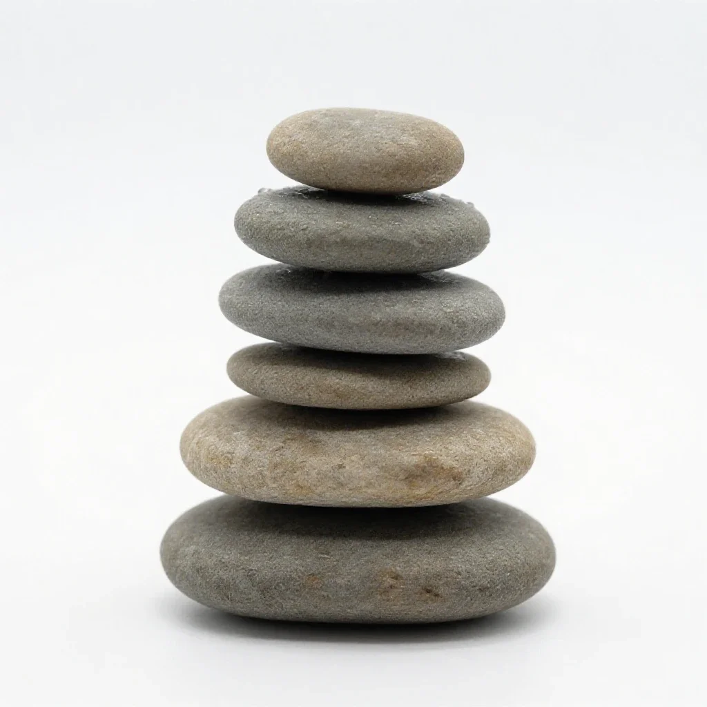 River stone stack isolated on a white background