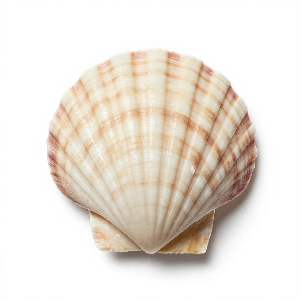Scallop shell isolated on a white background