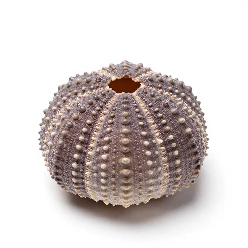 Sea urchin shell isolated on a white background