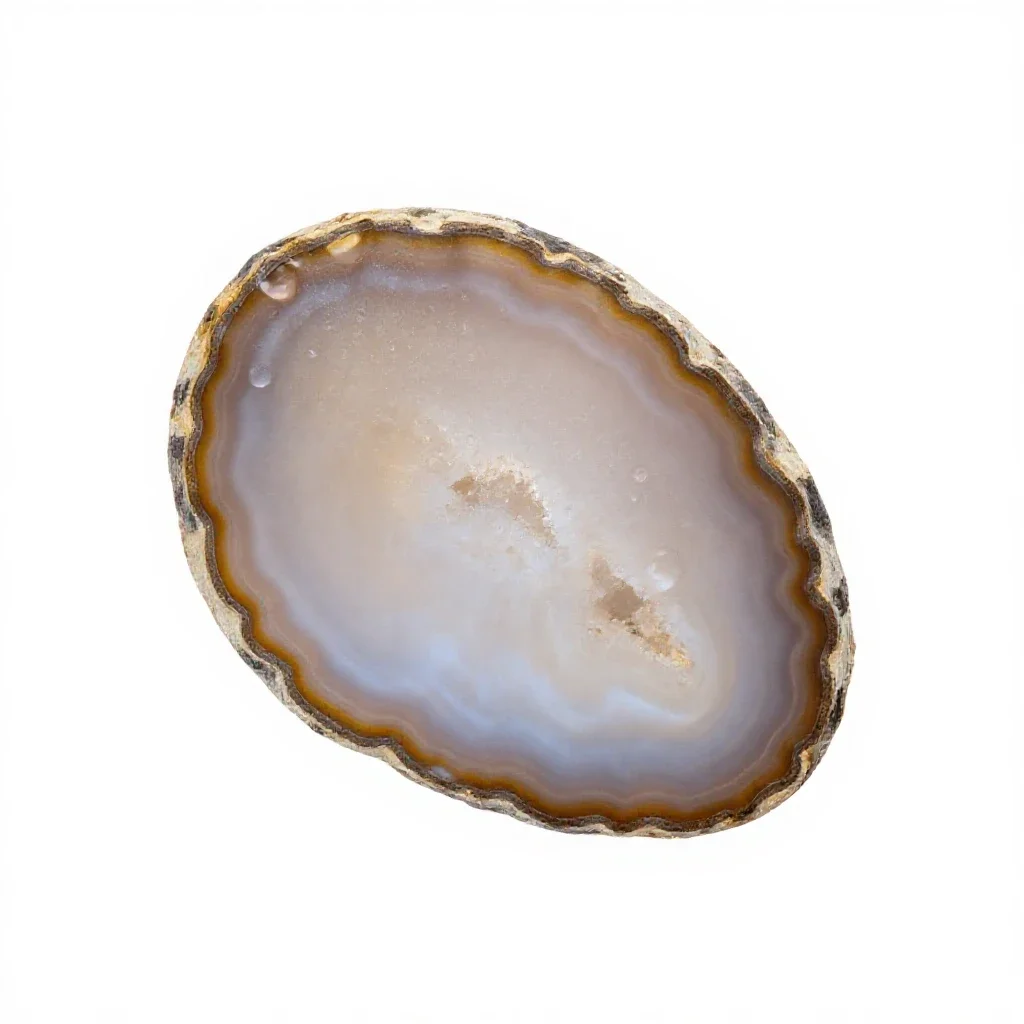 Slice of agate isolated on a white background