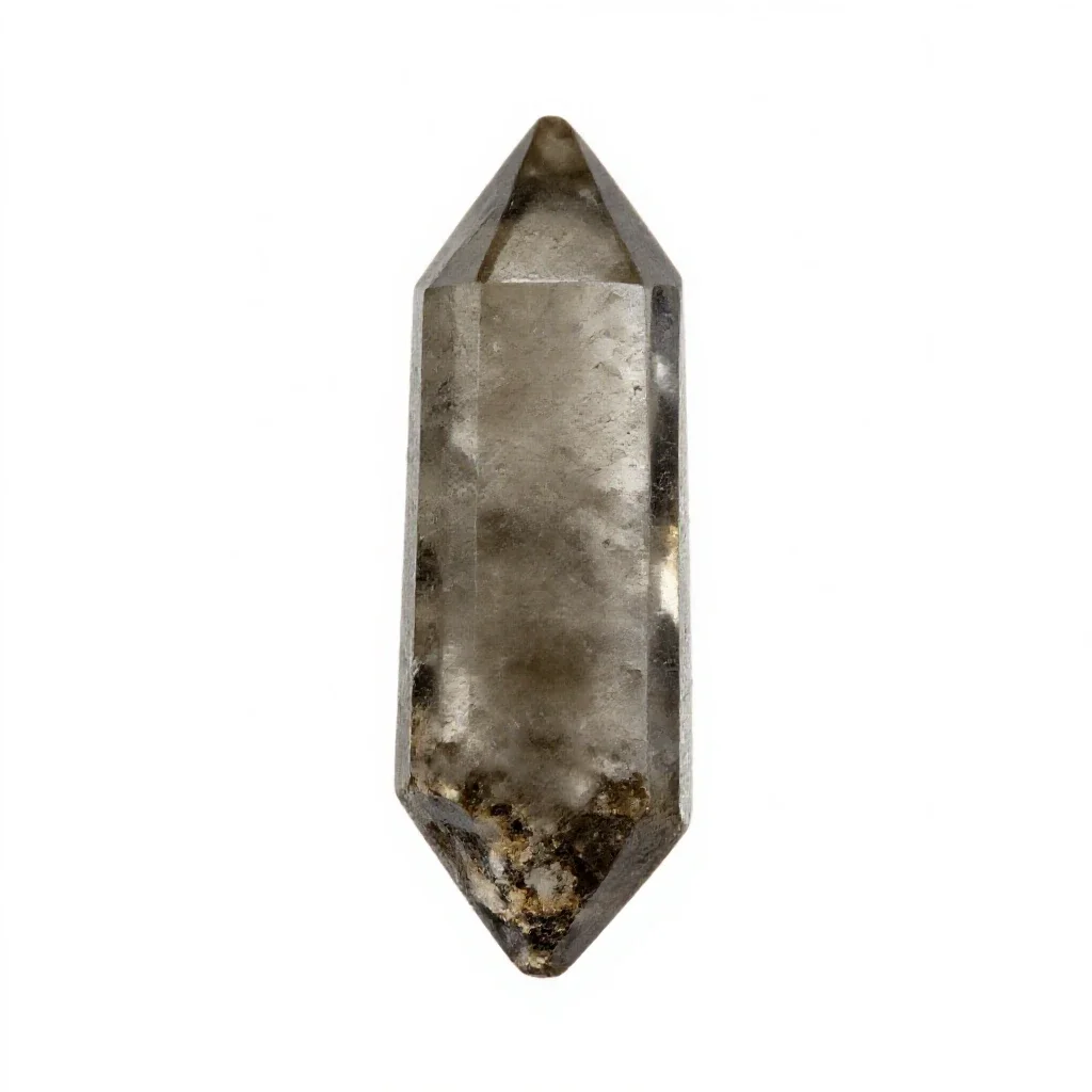 Smoky quartz point isolated on a white background