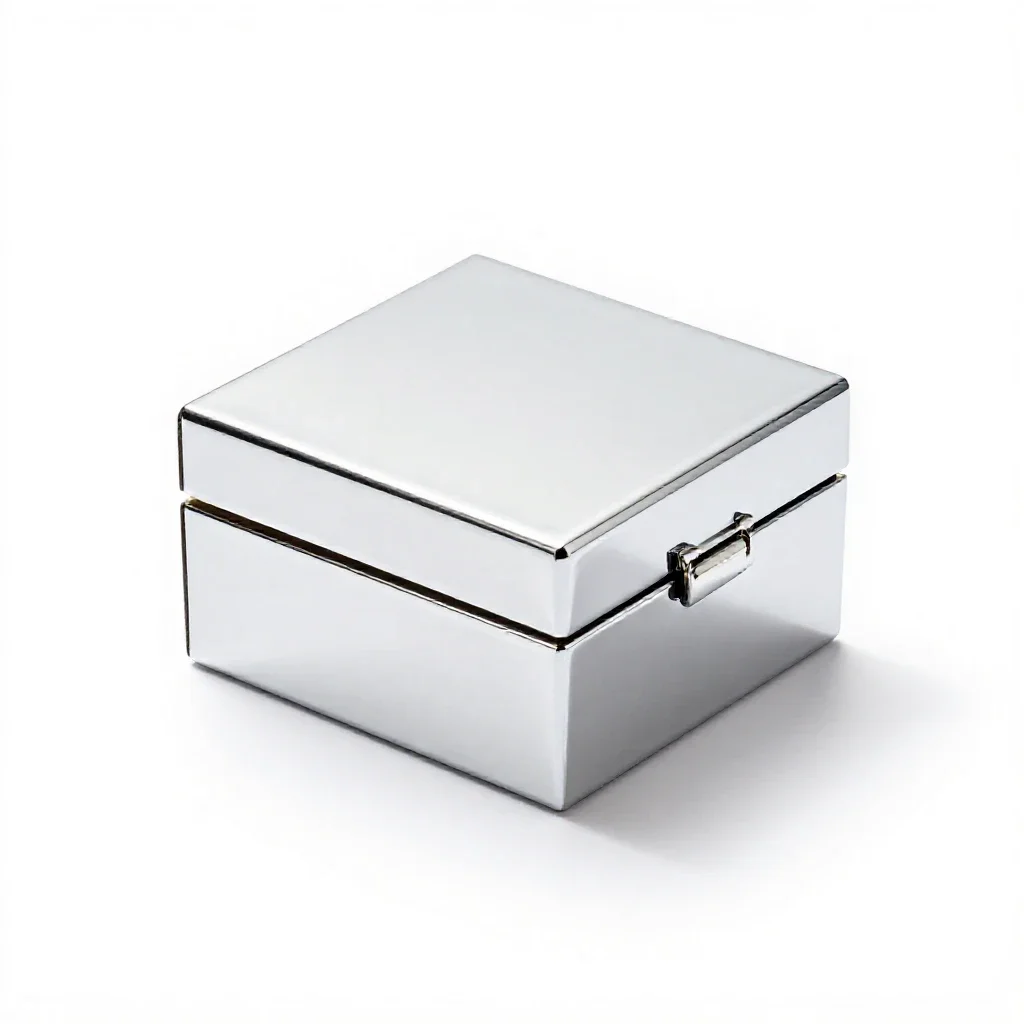 Hinged wooden gift box isolated on a white background