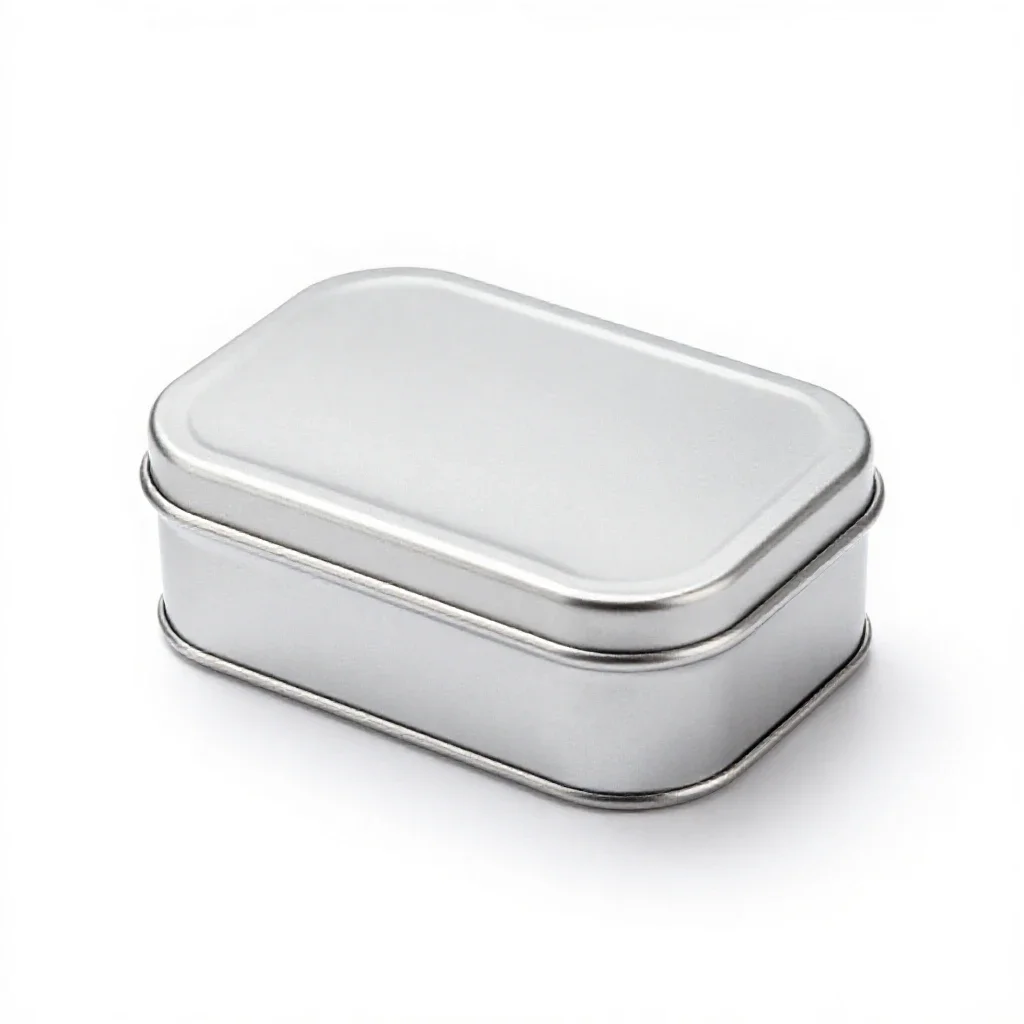 Matte aluminium tin isolated on a white background