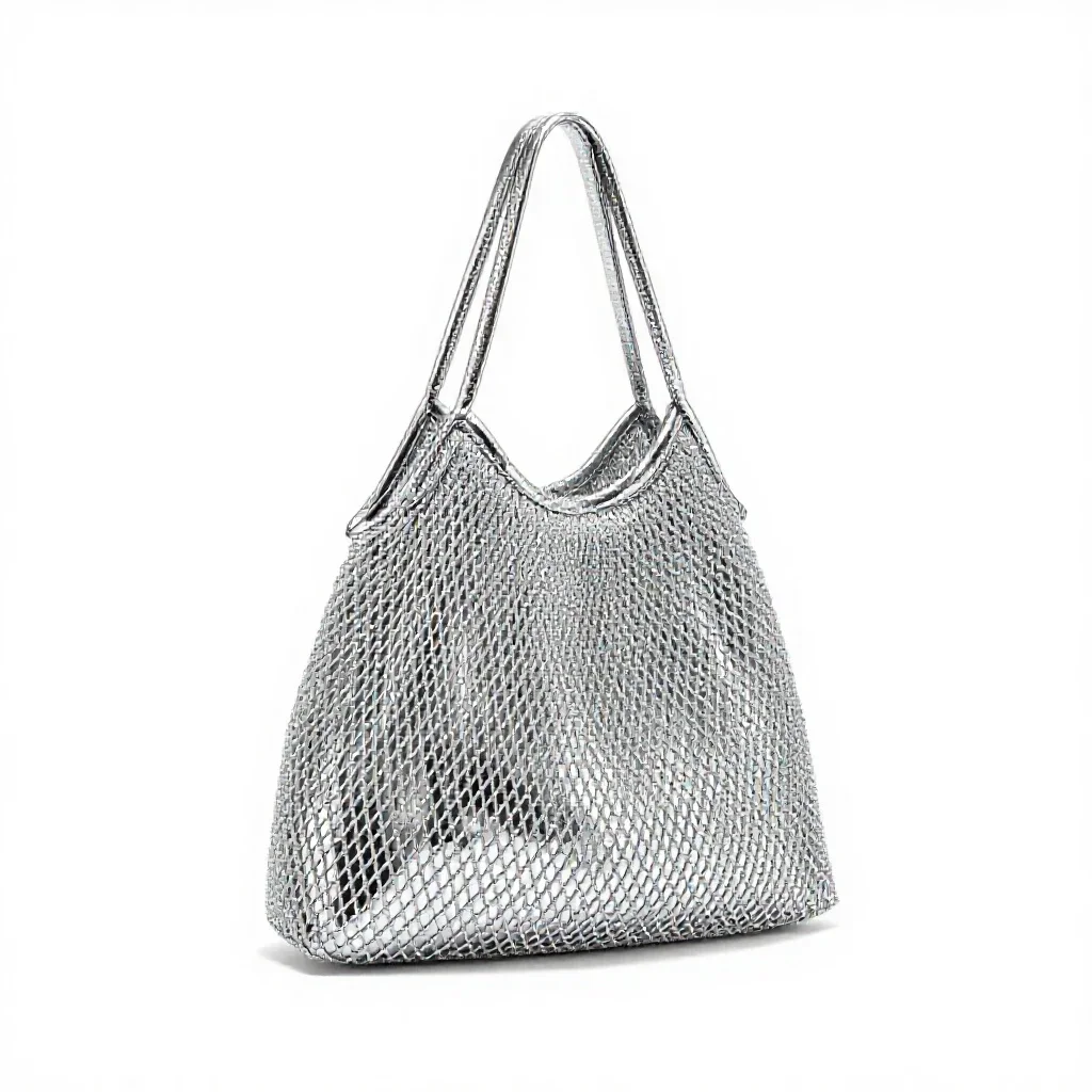 Mesh produce bag isolated on a white background