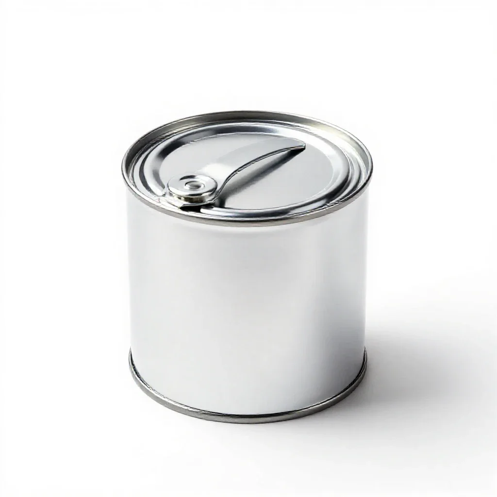 Paint tin with a lever lid isolated on a white background