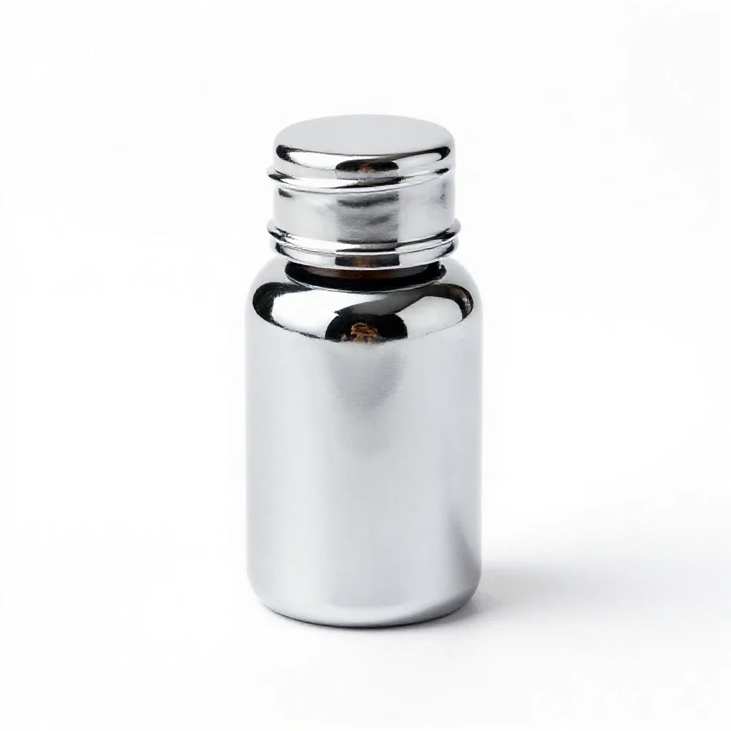 Pill bottle with a child cap isolated on a white background