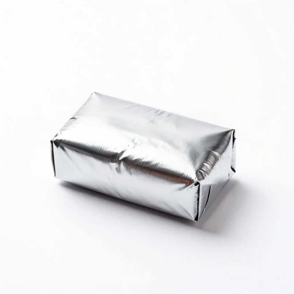 Soap bar in paper wrap isolated on a white background