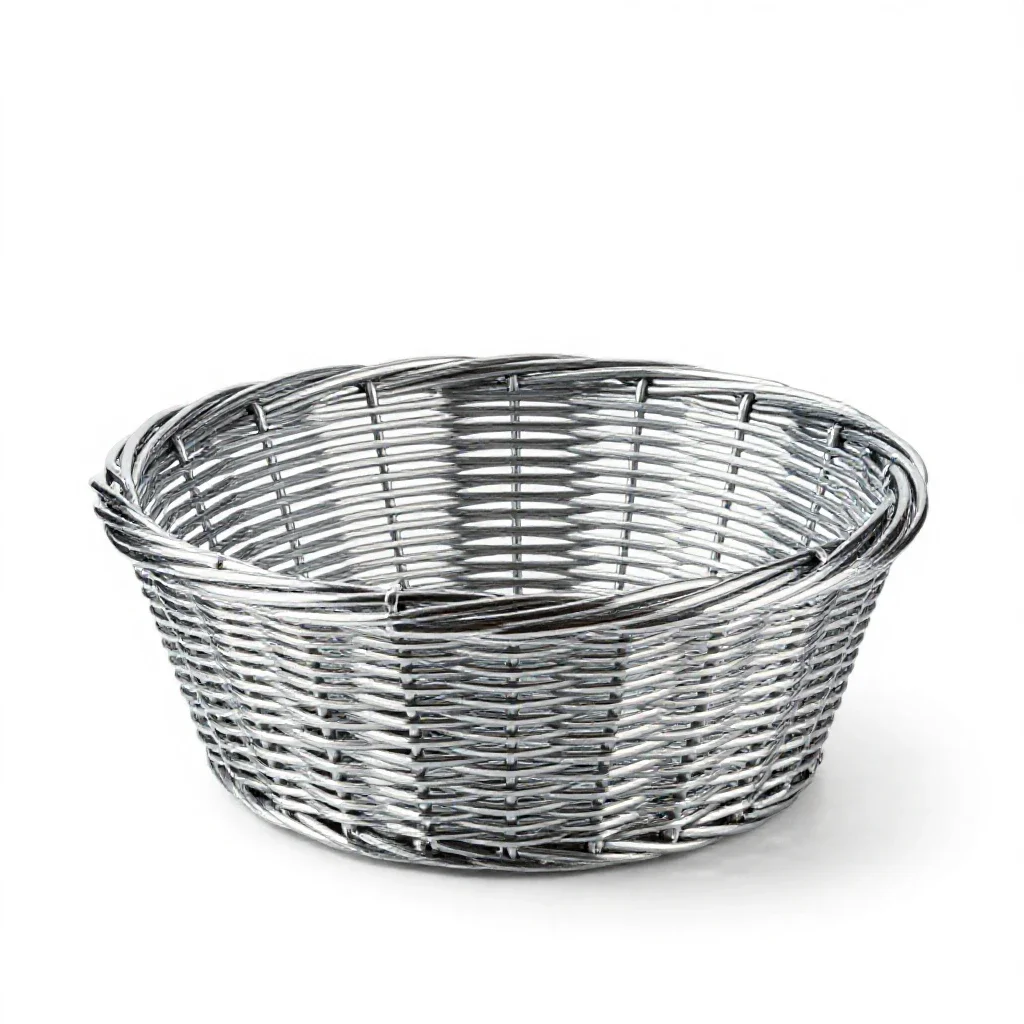 Woven market basket isolated on a white background