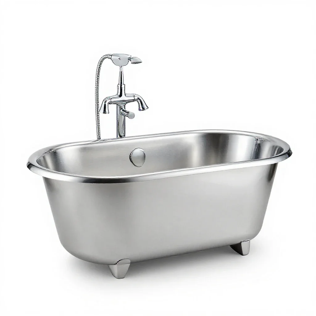 Bathing tub with a hose isolated on a white background