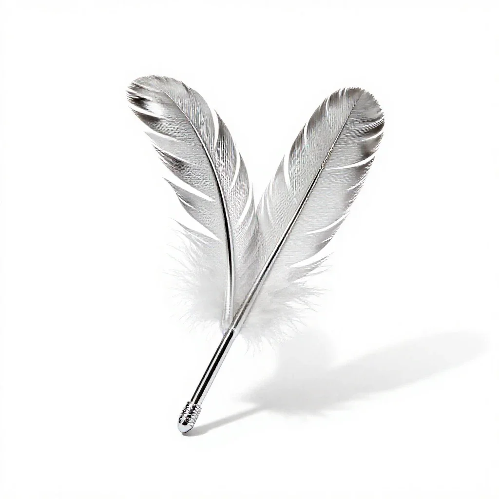 Feather wand toy isolated on a white background