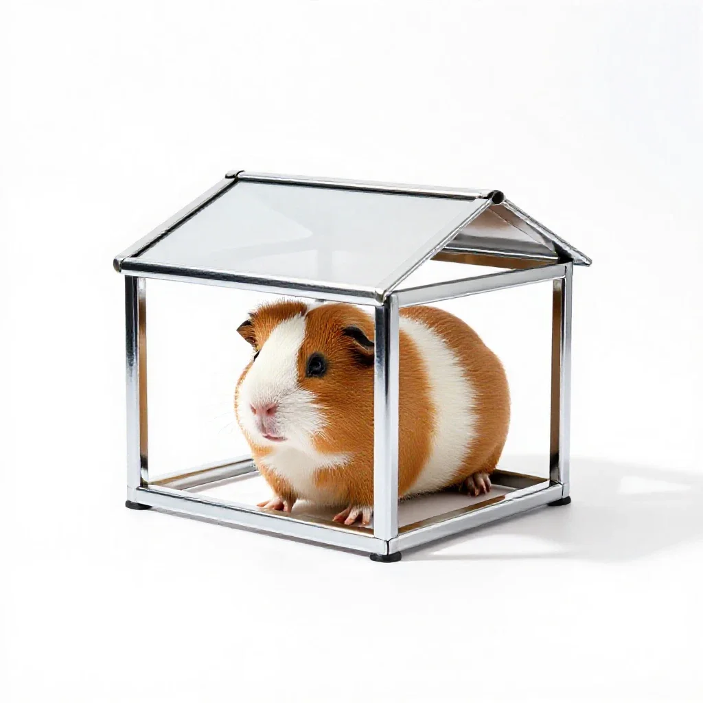 Guinea pig hutch isolated on a white background