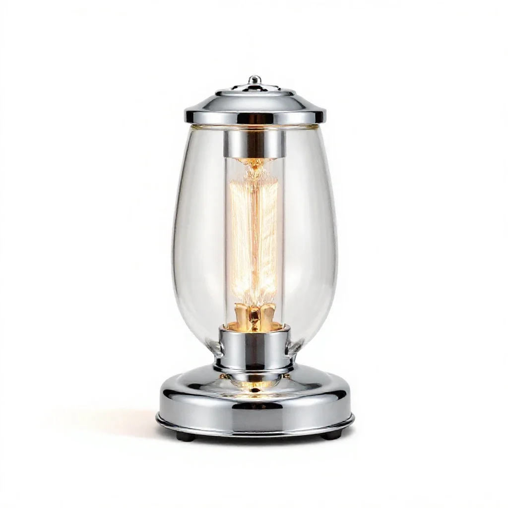 Terrarium with a heat lamp isolated on a white background