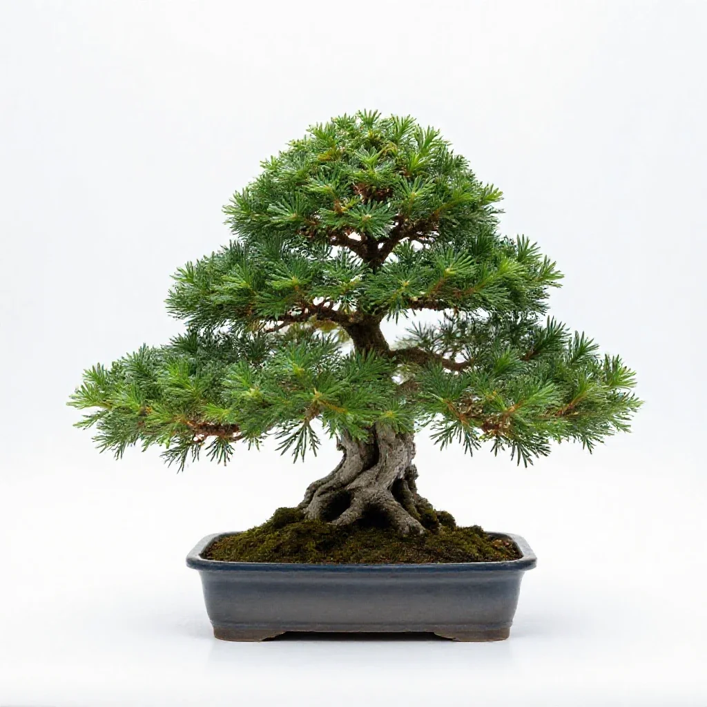 Bonsai juniper isolated on a white background