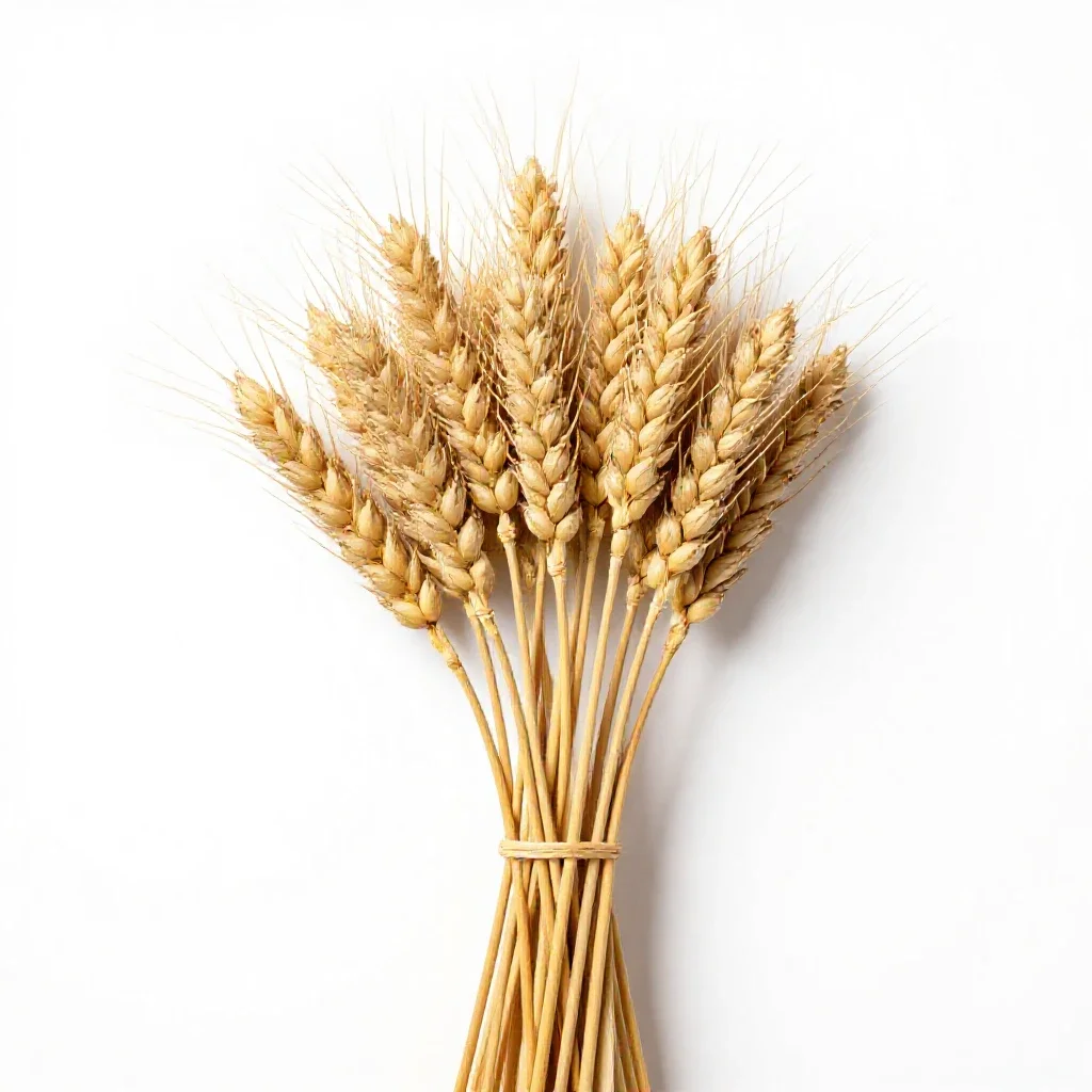 Dried wheat bundle isolated on a white background
