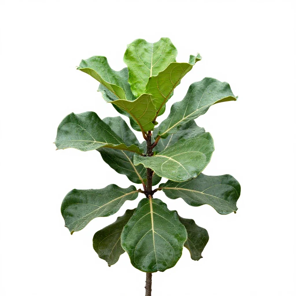Fiddle leaf fig isolated on a white background