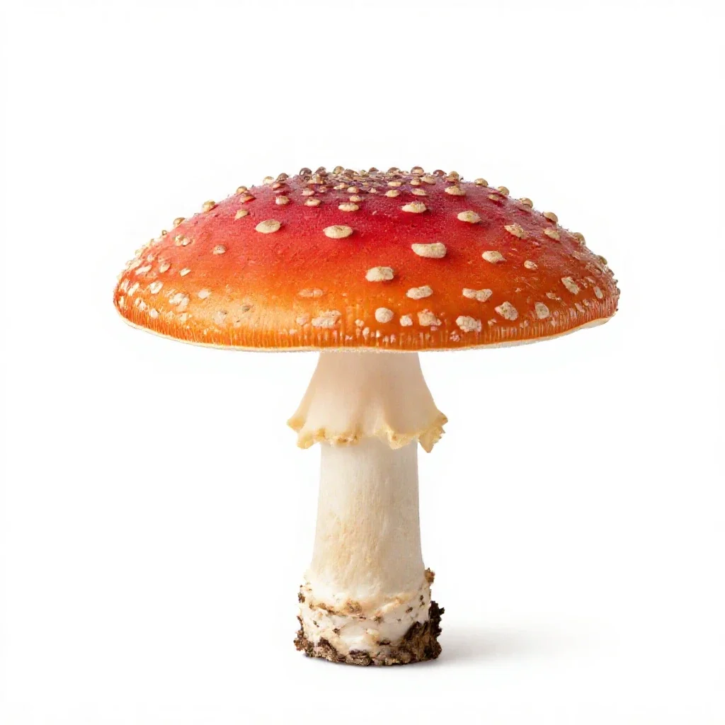 Fly agaric mushroom isolated on a white background