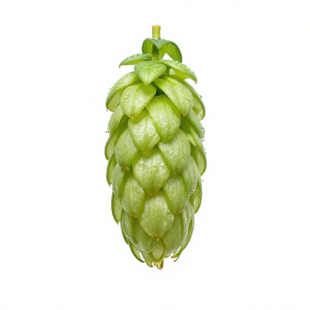 Hop flower cone isolated on a white background
