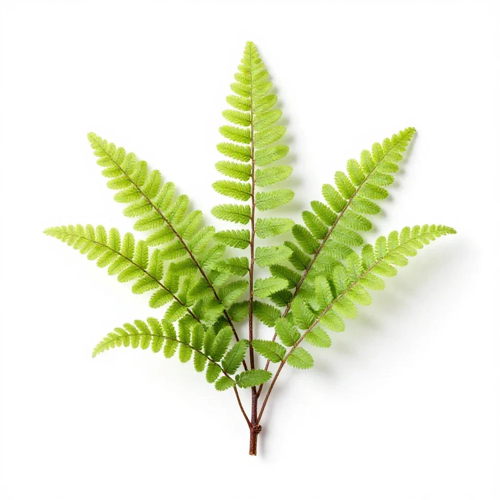 Maidenhair fern isolated on a white background