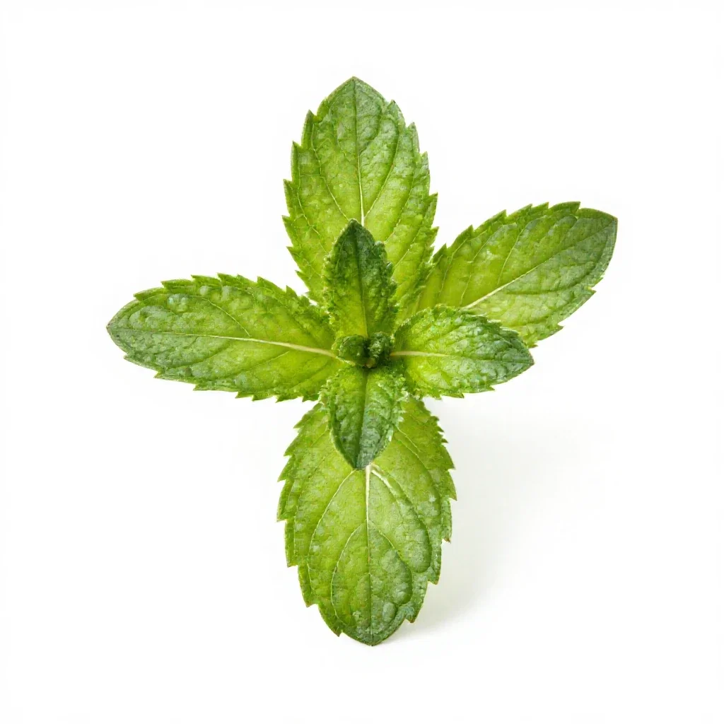 Mint cutting in water isolated on a white background