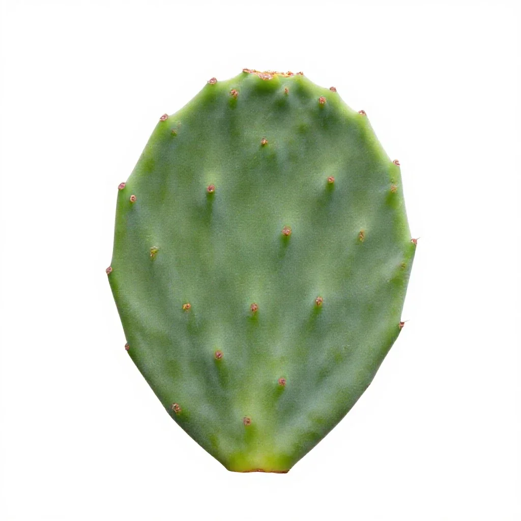 Prickly pear pad isolated on a white background