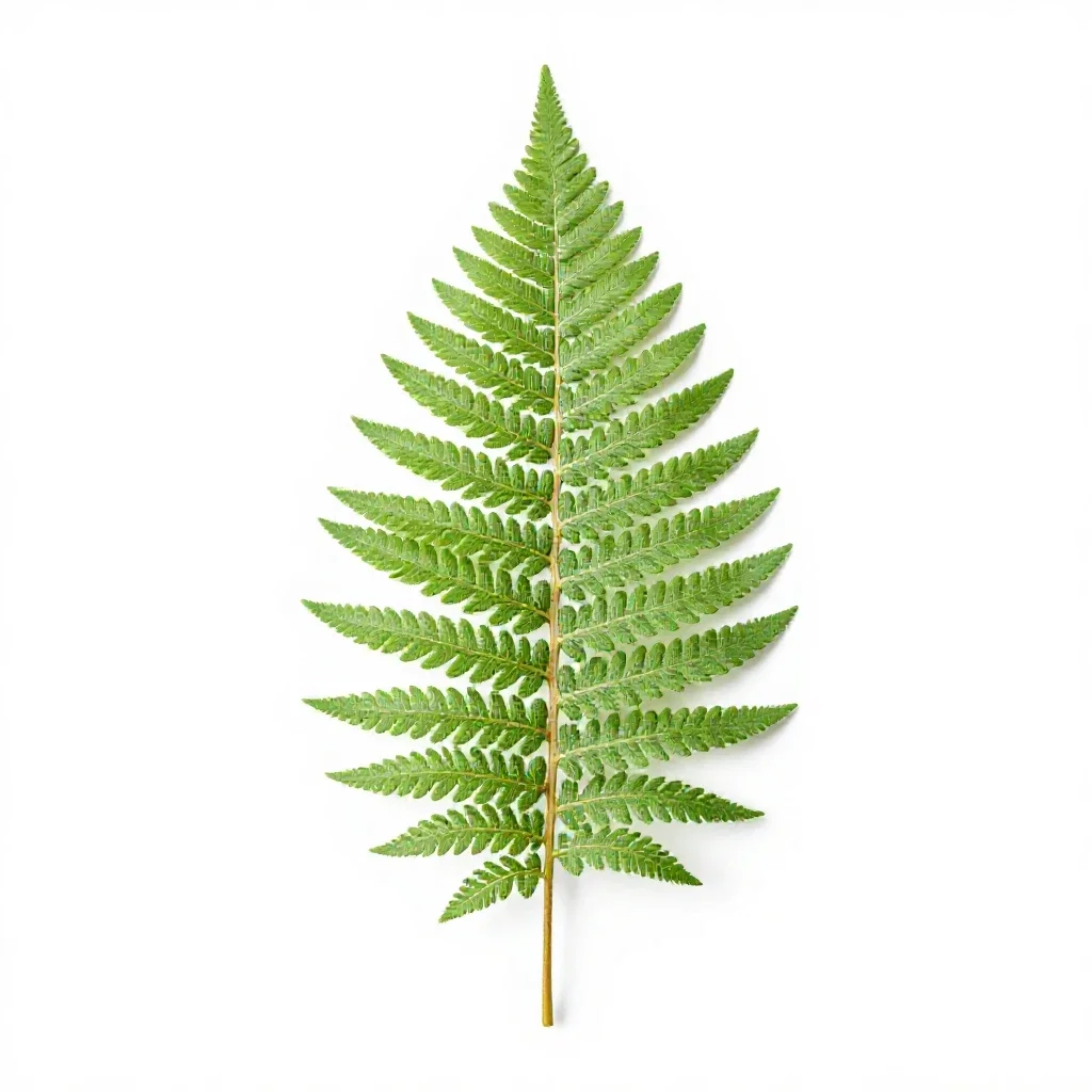 Silver fern frond isolated on a white background