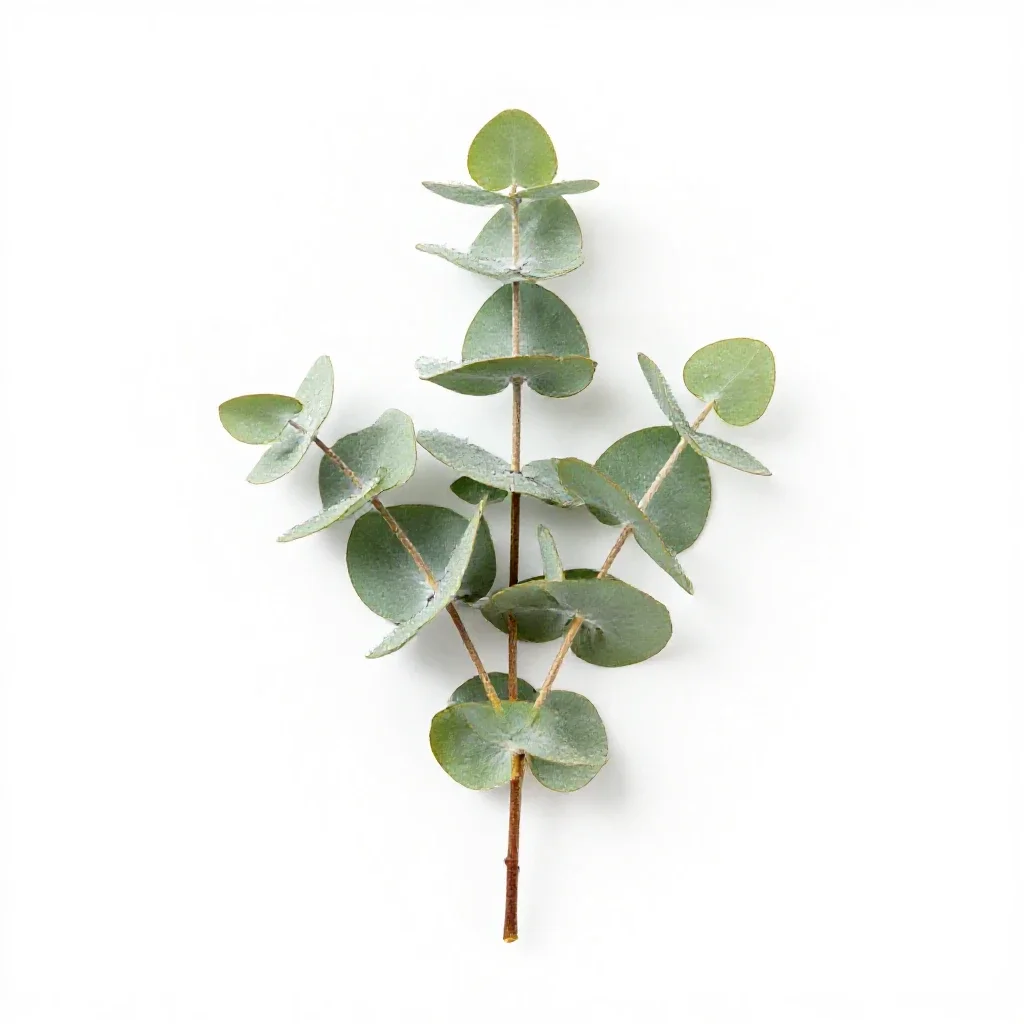 Sprig of eucalyptus isolated on a white background