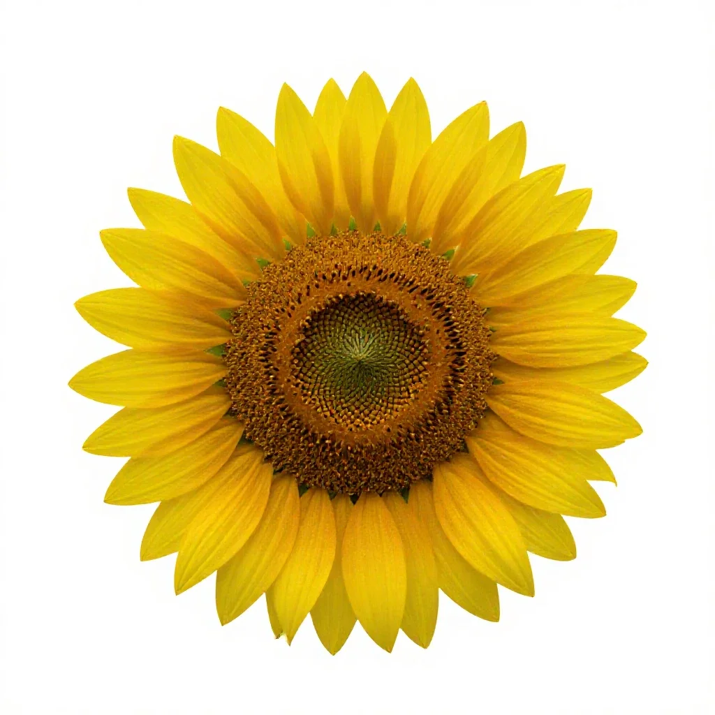 Sunflower head isolated on a white background