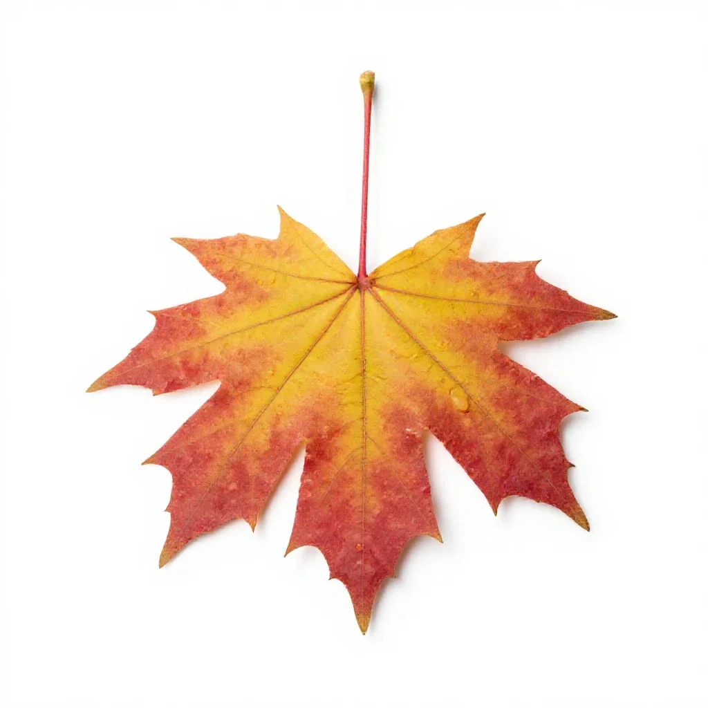 Autumn maple branch isolated on a white background