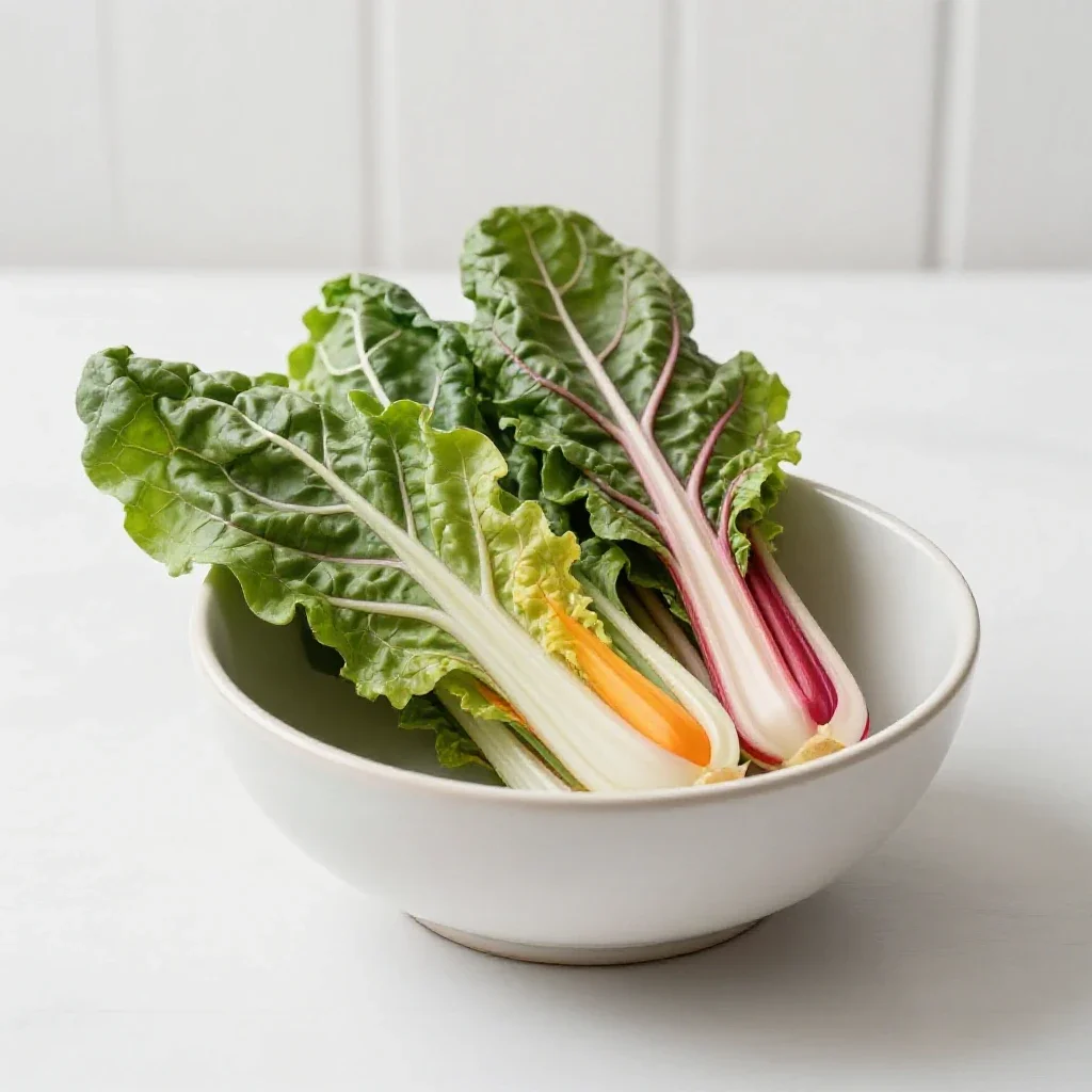 Bunch of rainbow chard isolated on a white background