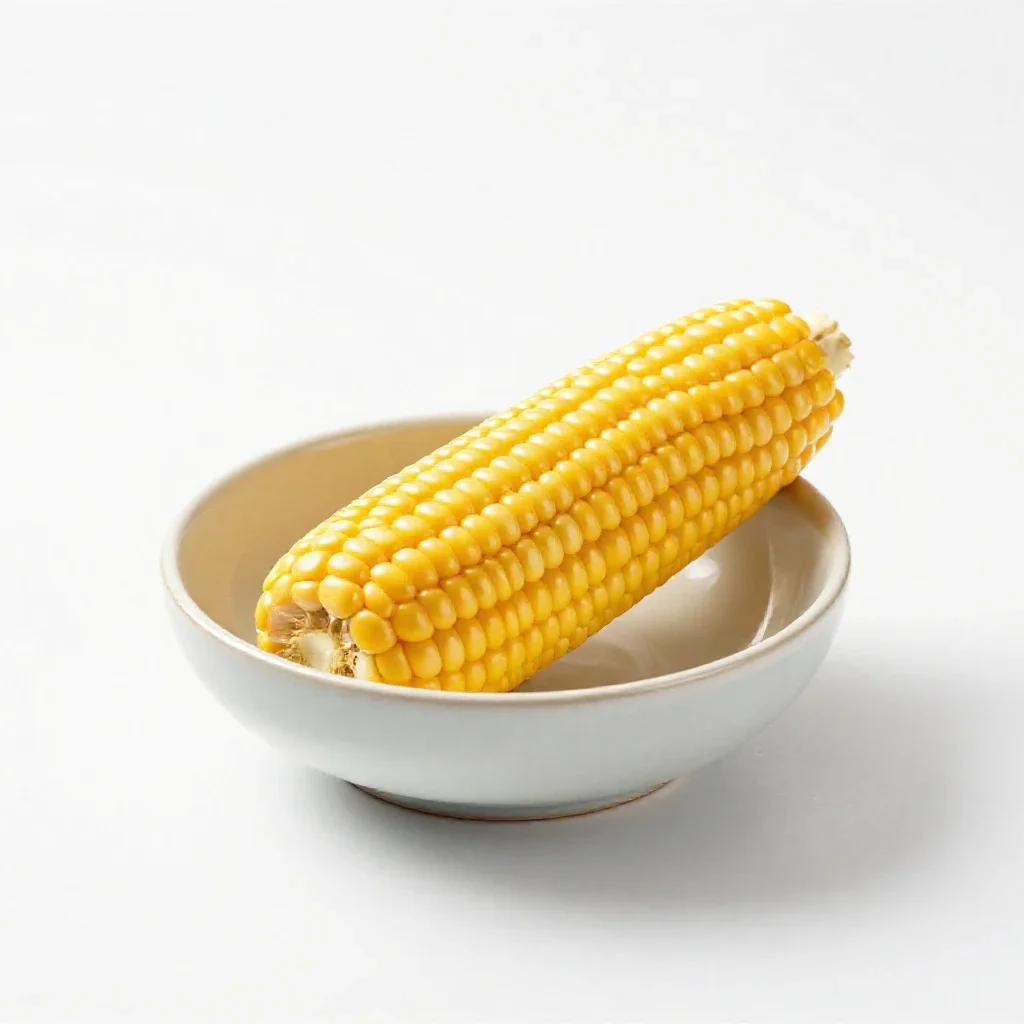 Corn cob with husk peeled isolated on a white background