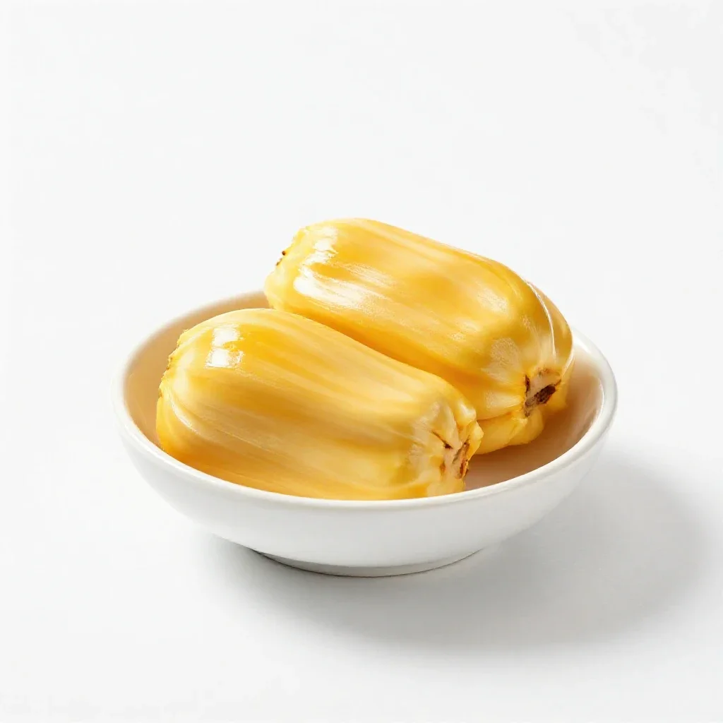 Jackfruit segment isolated on a white background
