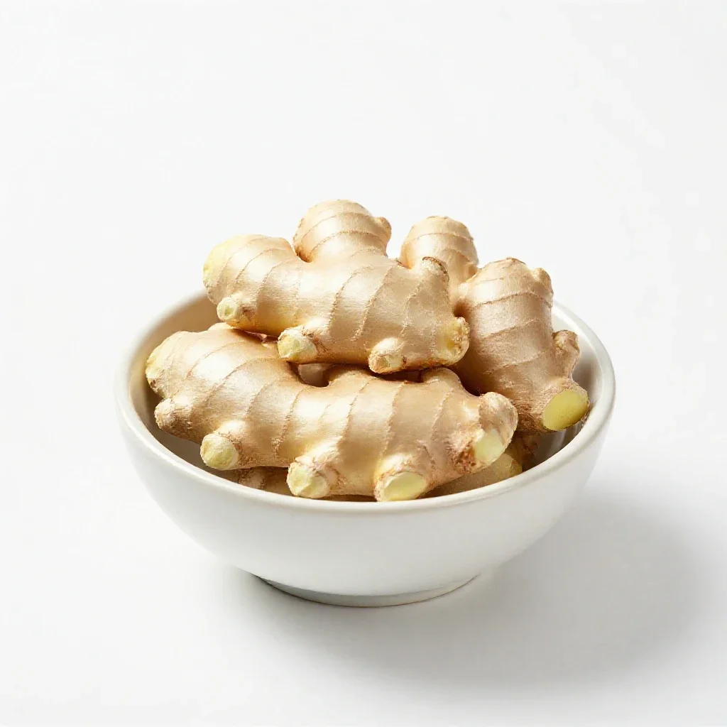Knob of ginger isolated on a white background