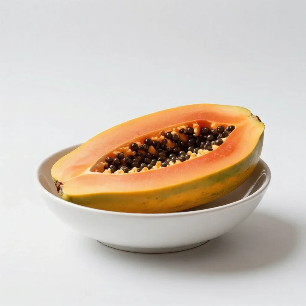 Papaya halved isolated on a white background
