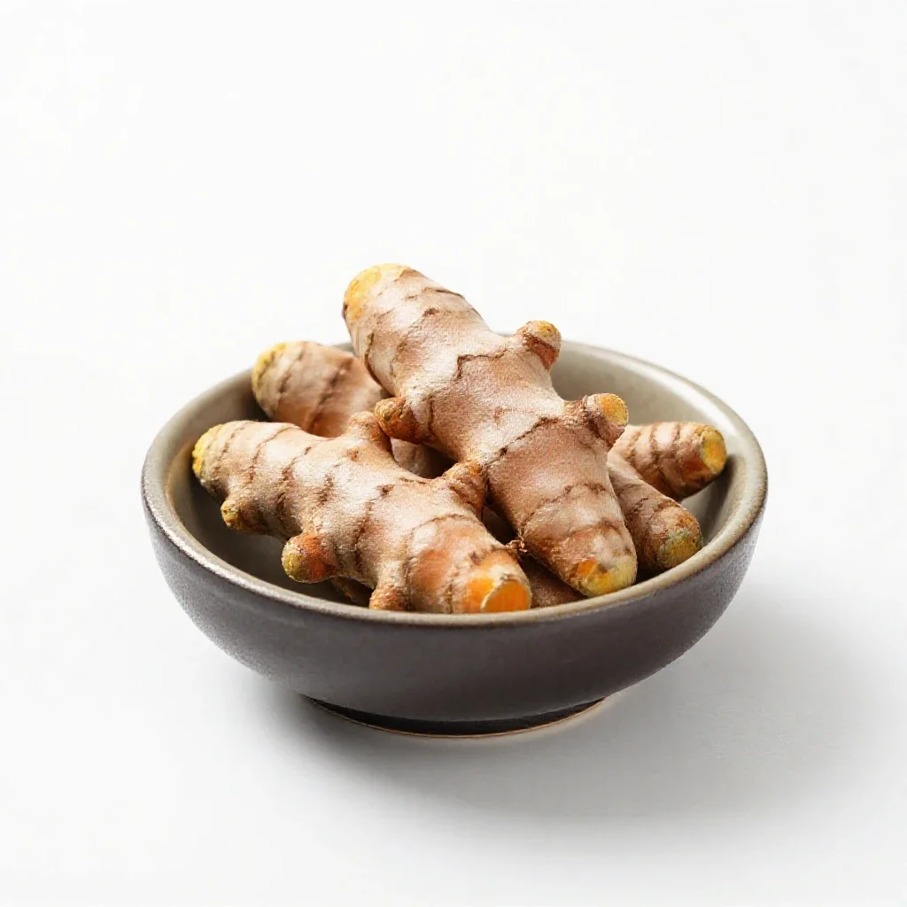 Turmeric root isolated on a white background
