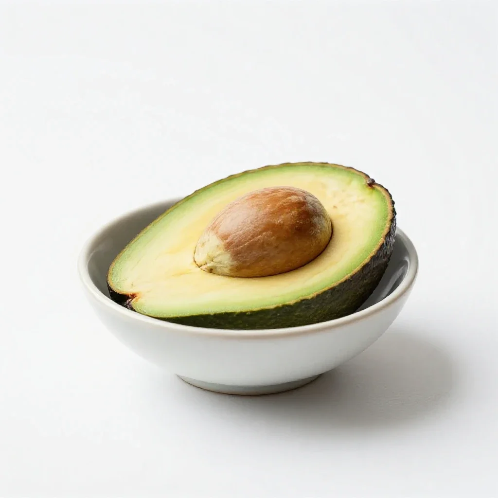 Avocado halved with the stone isolated on a white background