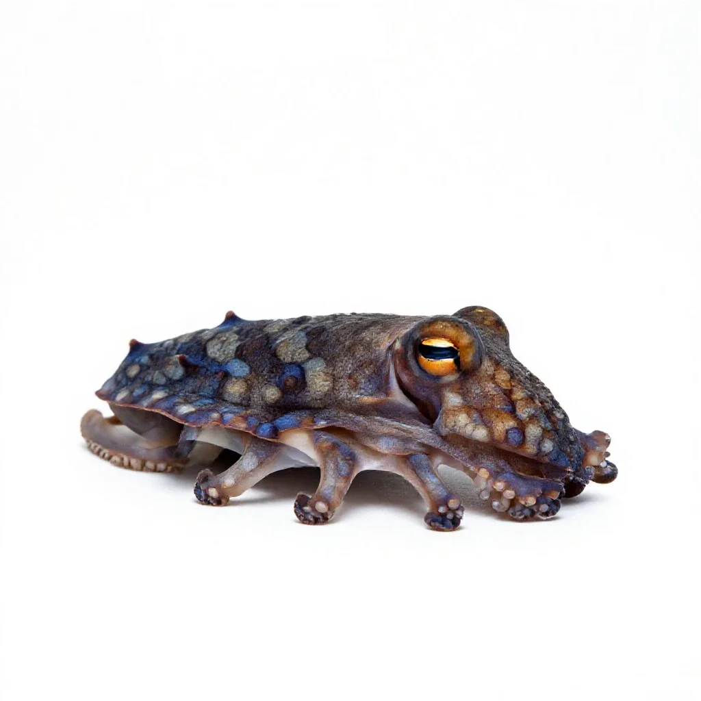 Blue-ringed octopus isolated on a white background