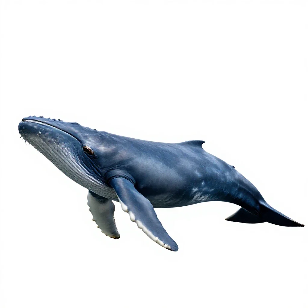 Blue whale isolated on a white background