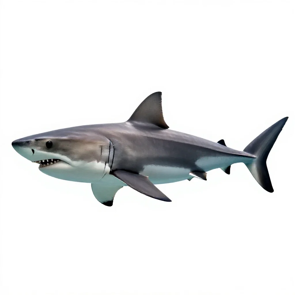 Great white shark isolated on a white background